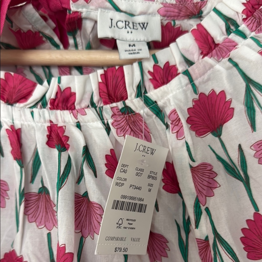 J Crew Floral Long Sleeve Blouse NWT - Picture 2 of 14